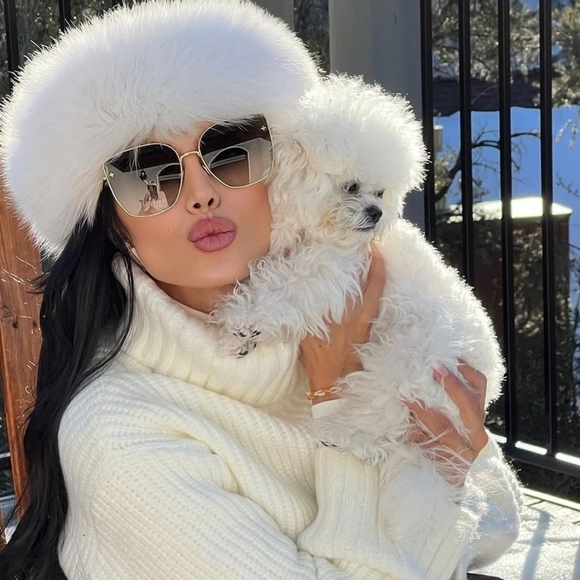 Winter White Fur Headband Fur Headwrap Ear Warmers Mink Hat Ski Wear - Picture 7 of 11